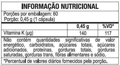 imagem do produto VITAMINA K2 (MENAQUINONA) 60CAPS - MALTTA
