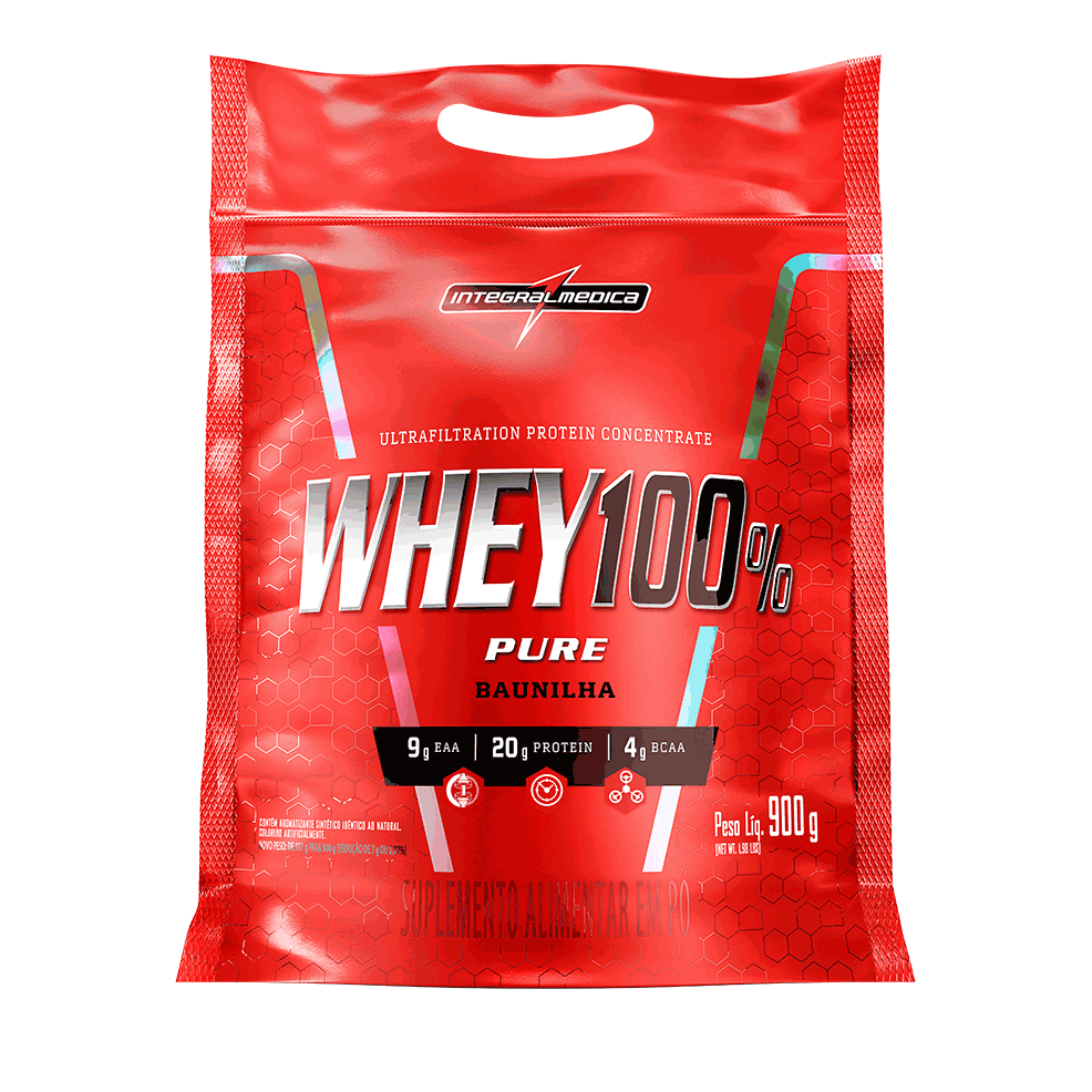 imagem do produto 100% PURE WHEY REFIL 900G INTEGRALMÉDICA