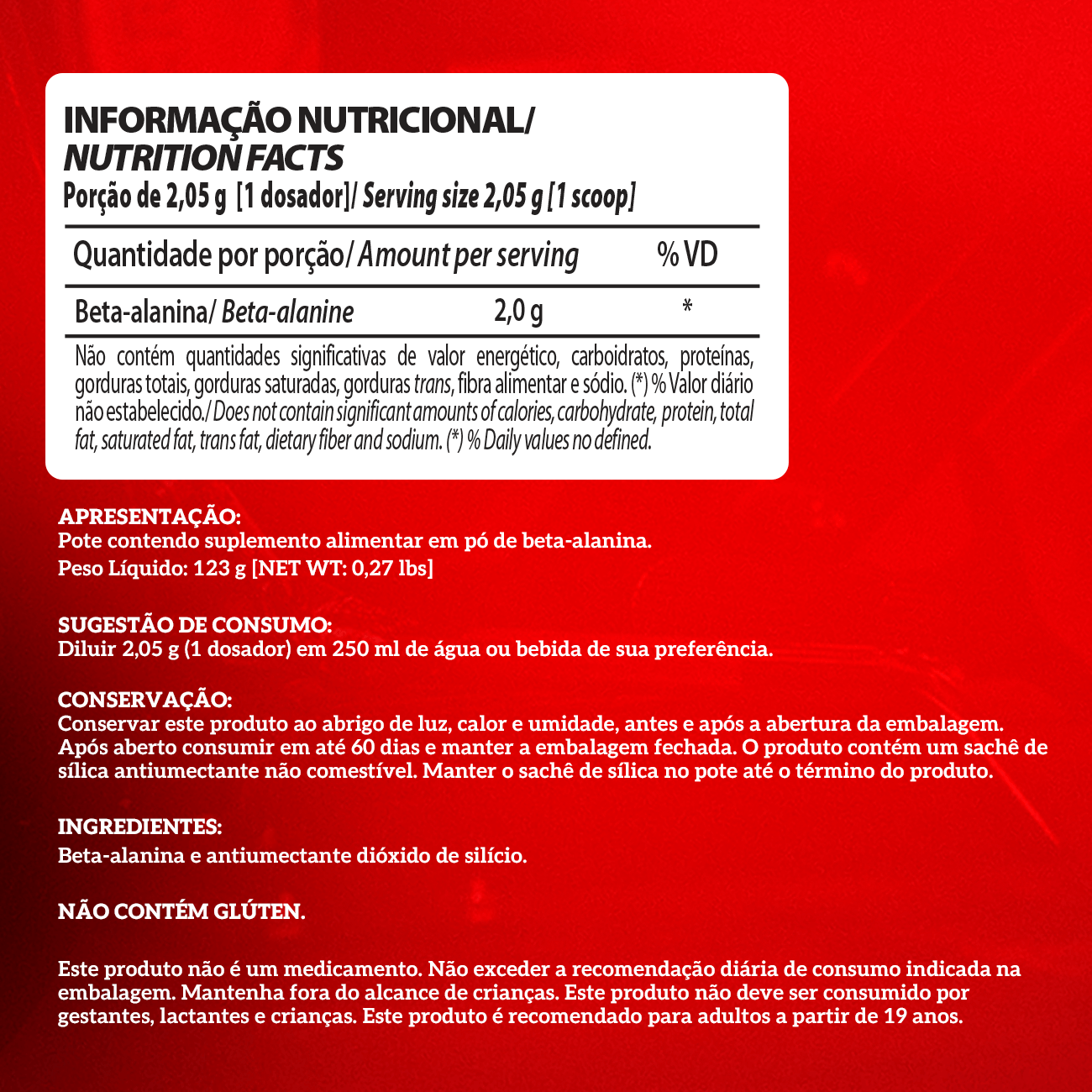 imagem do produto BETA ALANINA 123G - INTEGRALMÉDICA
