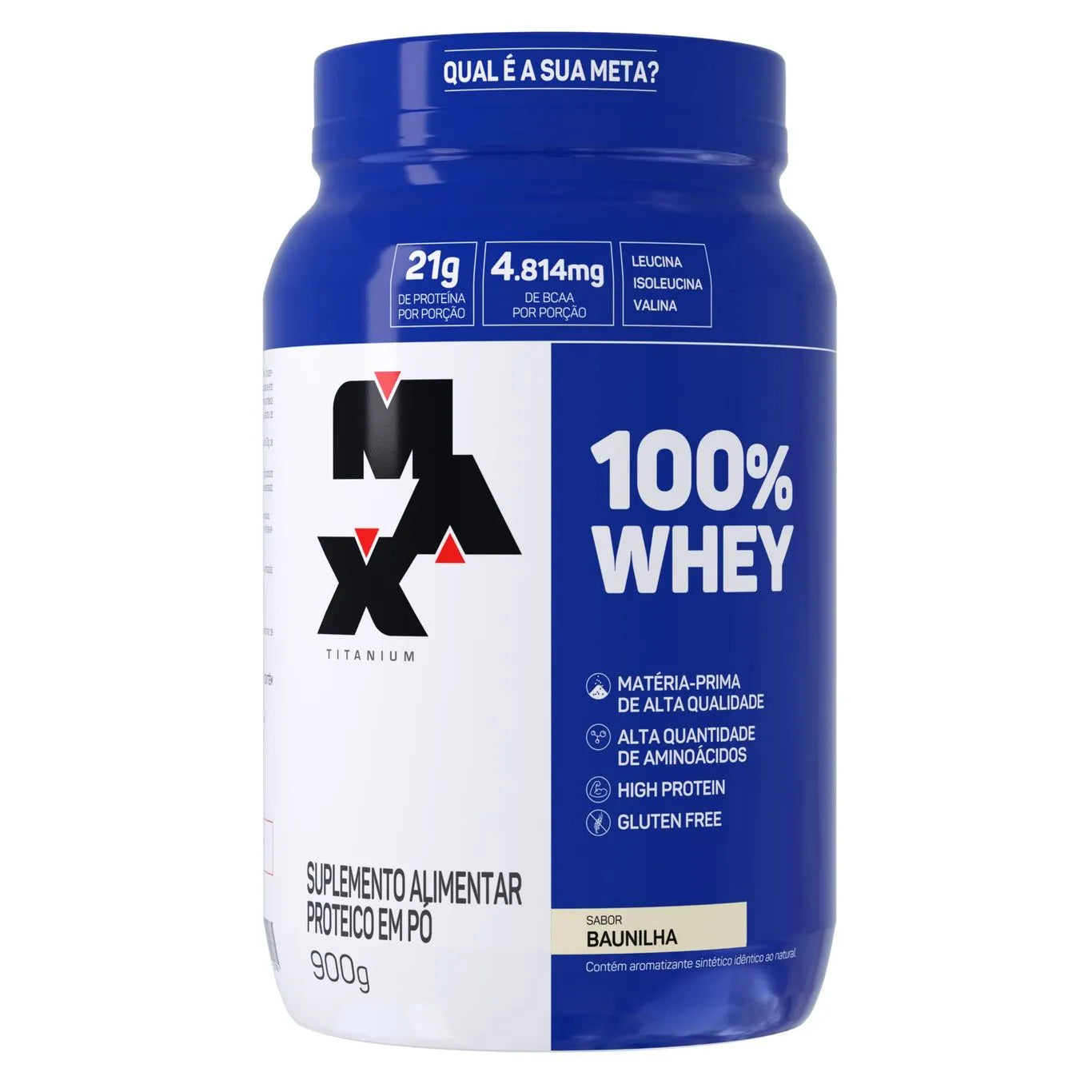 imagem do produto 100% WHEY POTE 900G - MAX TITANIUM