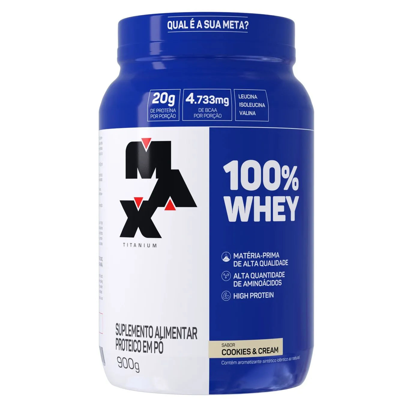 imagem do produto 100% WHEY POTE 900G - MAX TITANIUM