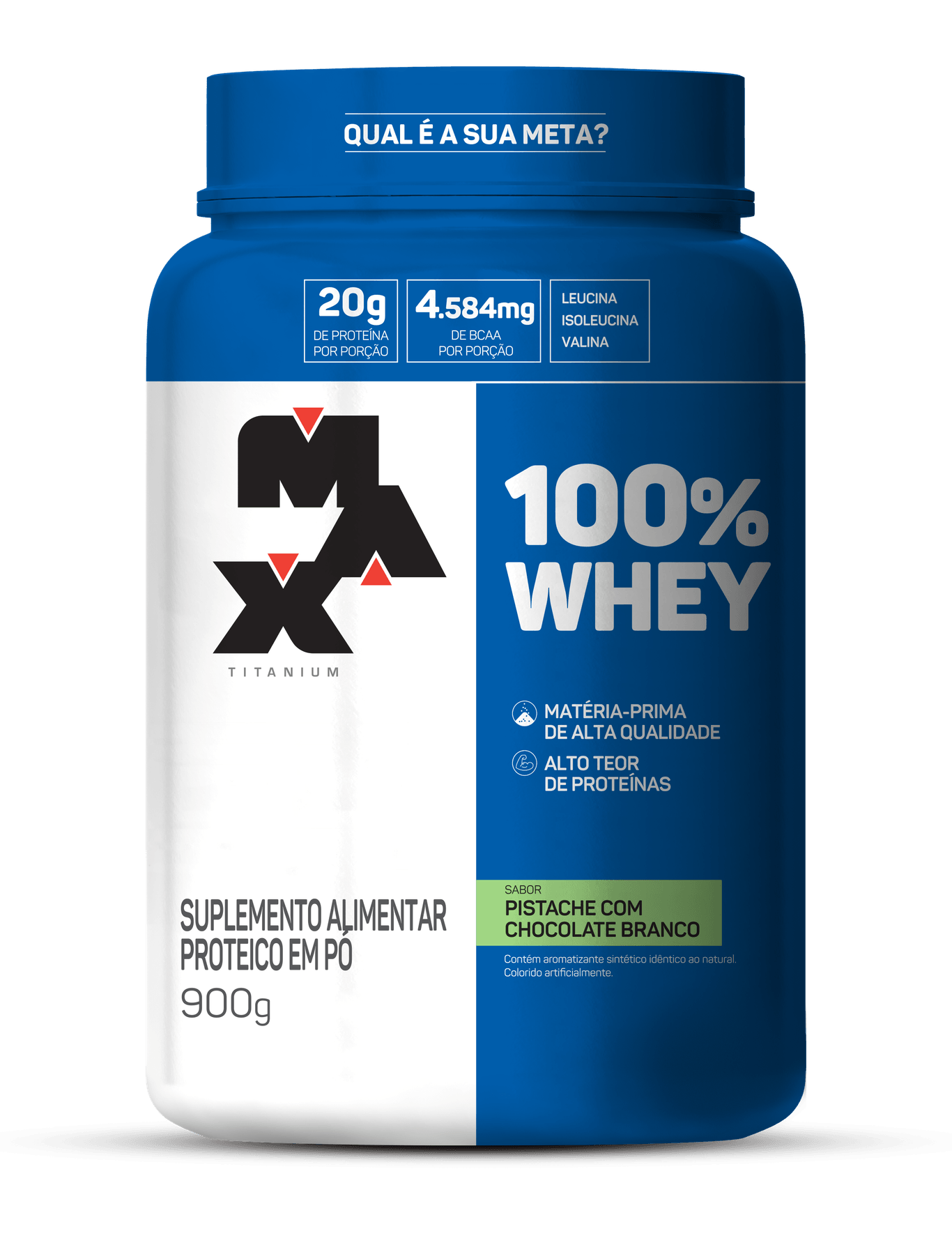 imagem do produto 100% WHEY POTE 900G - MAX TITANIUM