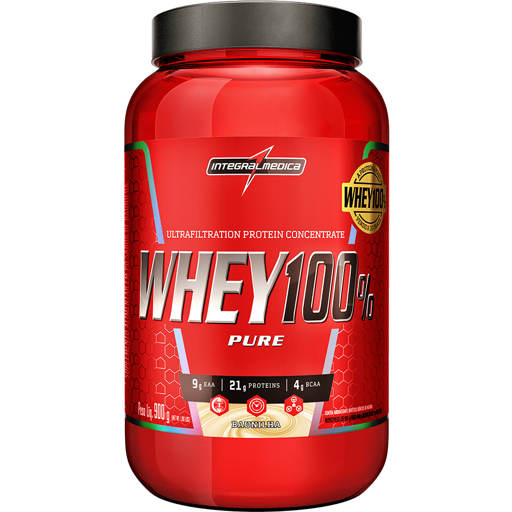 imagem do produto 100% PURE WHEY 900G POTE - INTEGRALMÉDICA