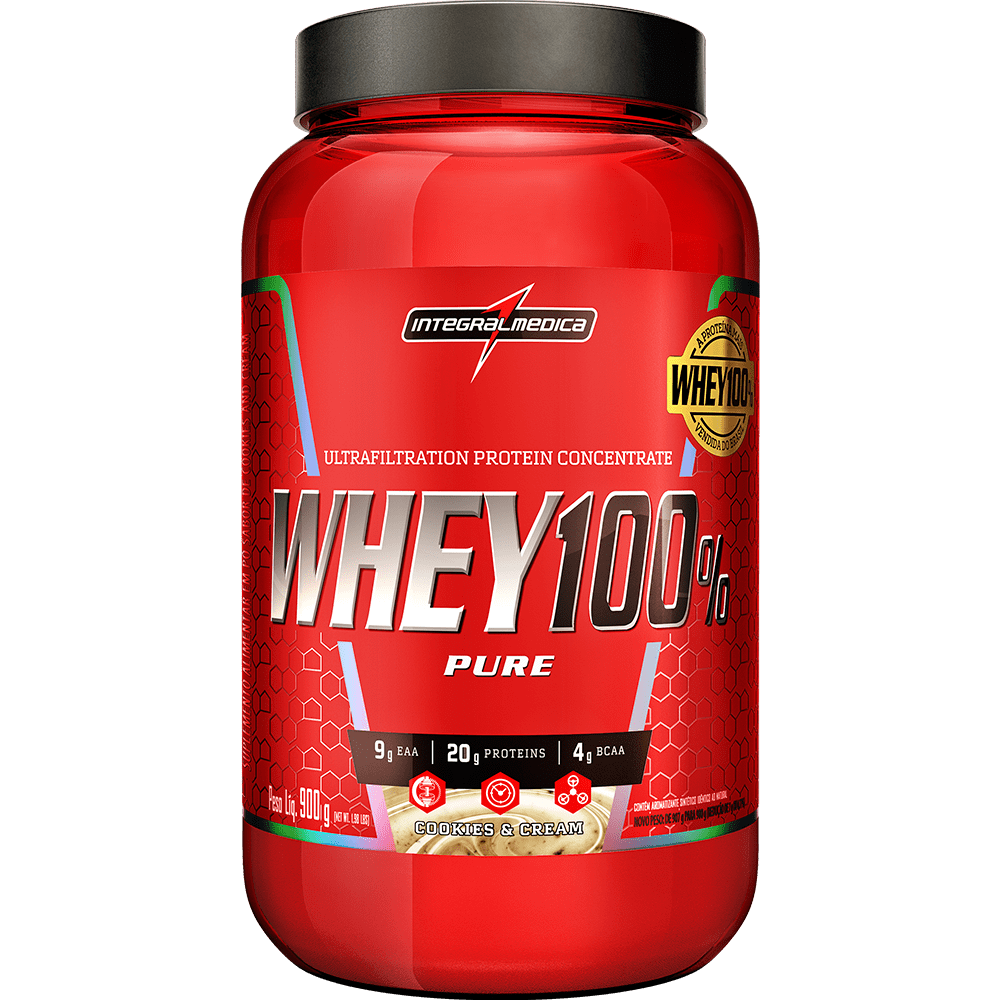 imagem do produto 100% PURE WHEY 900G POTE - INTEGRALMÉDICA